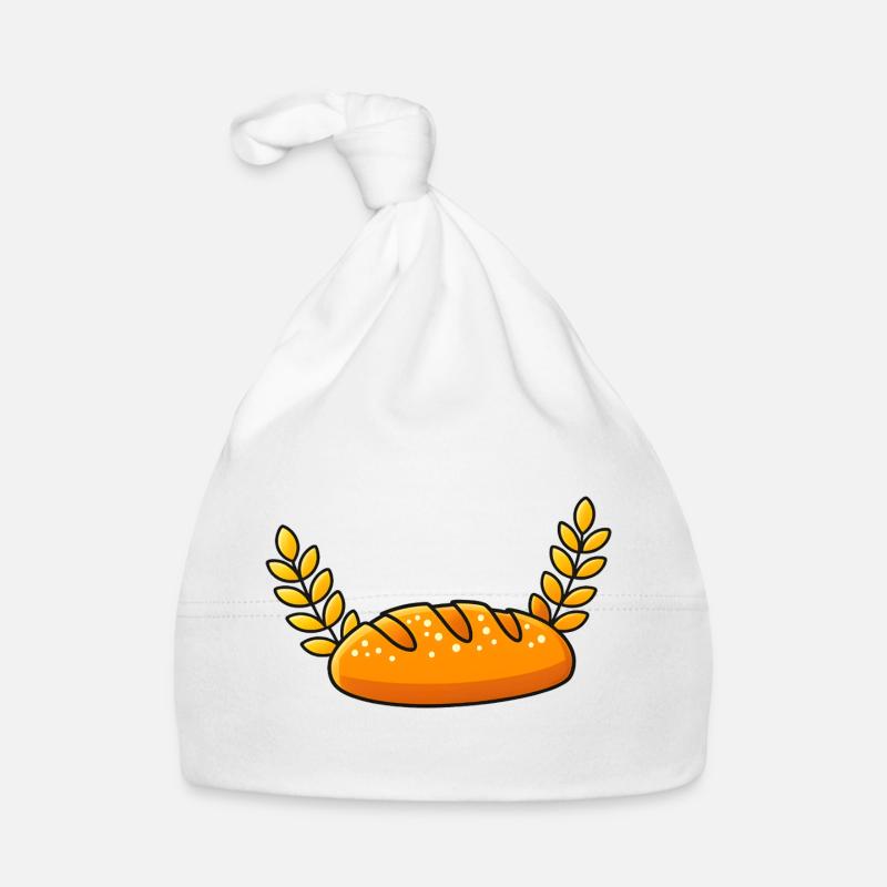 Golden Bread Body with Wheat Branches Organic Baby Cap