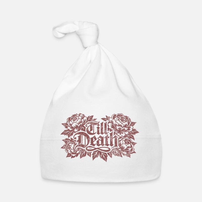 Till Death Florale Gothic | Valentins Tag Baby Bio-Mütze
