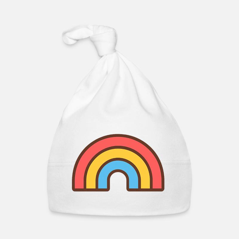 Heller Retro-Regenbogen Baby Bio-Mütze