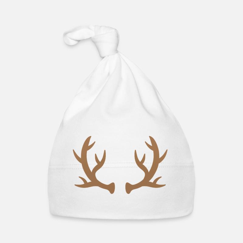 Braune Hirschgeweih-Silhouette Baby Bio-Mütze