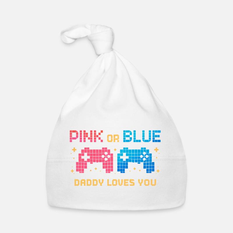 Pink or Blue Pixel Controller Baby Bio-Mütze