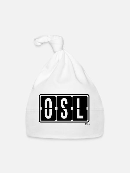 Oslo OSL, City Souvenir T-shirt, Becher, Cap, Mug - Baby Bio-Mütze - Weiß - Vorne