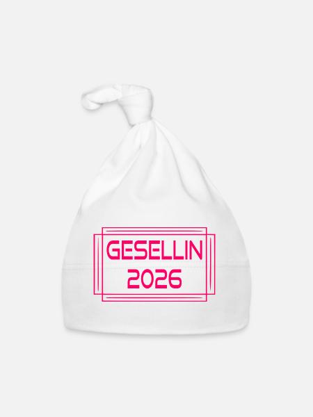 Gesellenbrief Abschluss 2026 Gesellin - Baby Bio-Mütze - Weiß - Vorne
