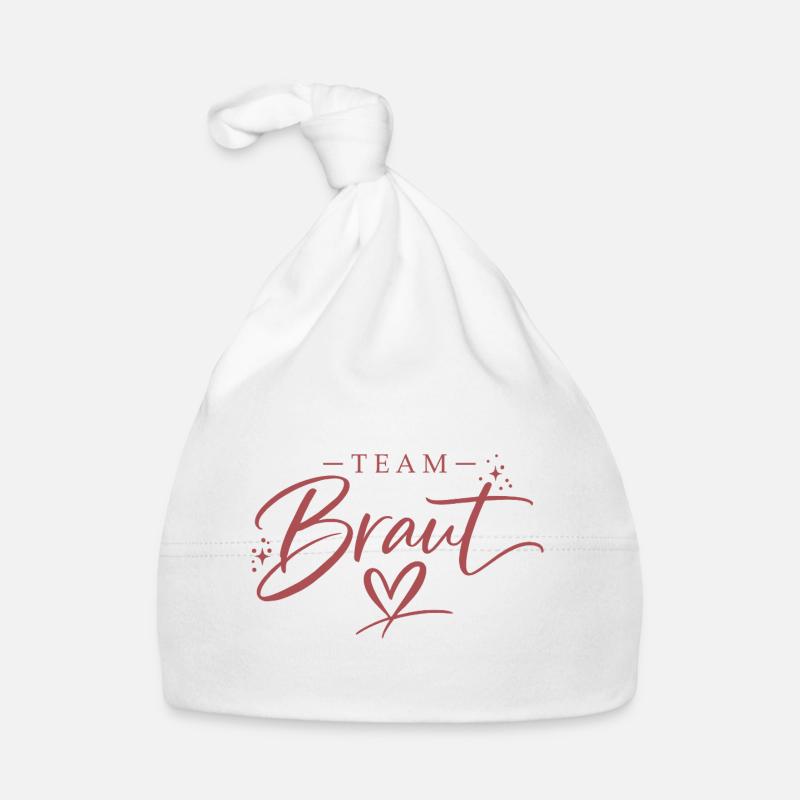 Team Bride Logo with Heart Font Organic Baby Cap