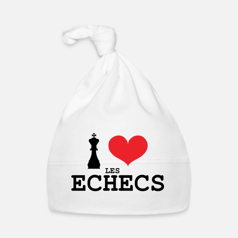 J'aime les Échecs King Heart Bonnet bio Bébé