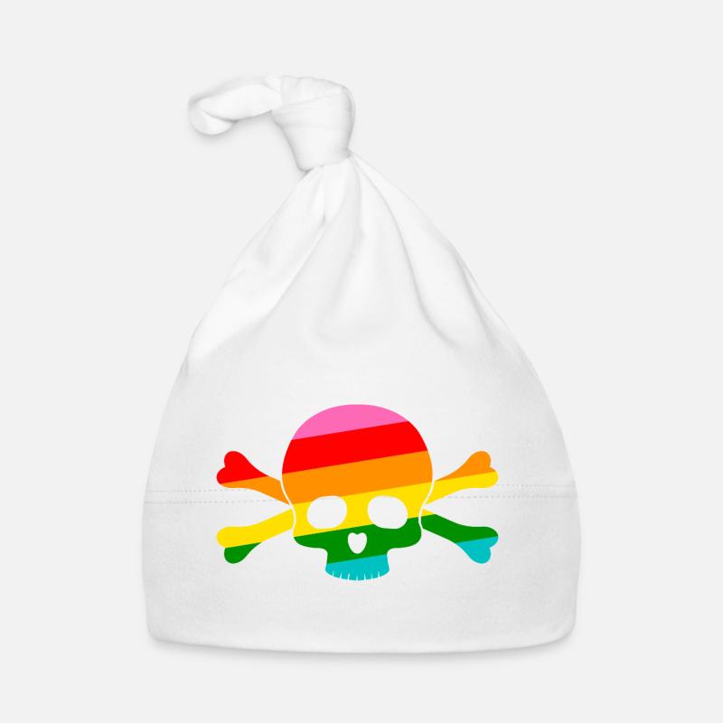 Rainbow Skull Organic Baby Cap