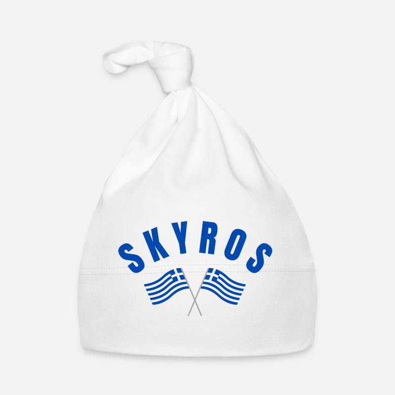 Drapeaux croisés grecs de Skyros Bonnet bio Bébé