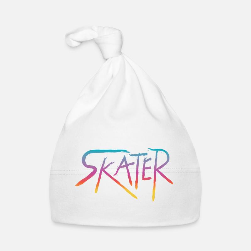 Skater Retro Colorful Gradient Script Street Art Baby Bio-Mütze