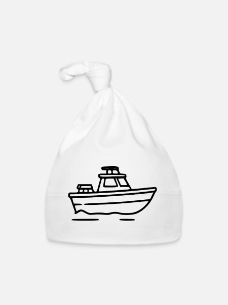 Cadeau de voyage en bateau par bateau - Bonnet bio Bébé - blanc - Devant