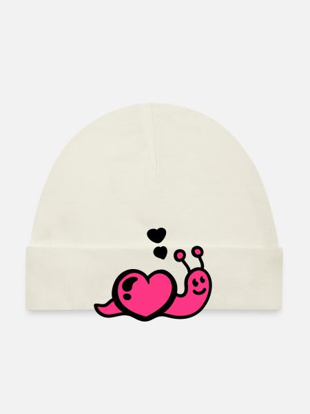 Ver du cœur - Bonnet bio Bébé - blanc - Devant