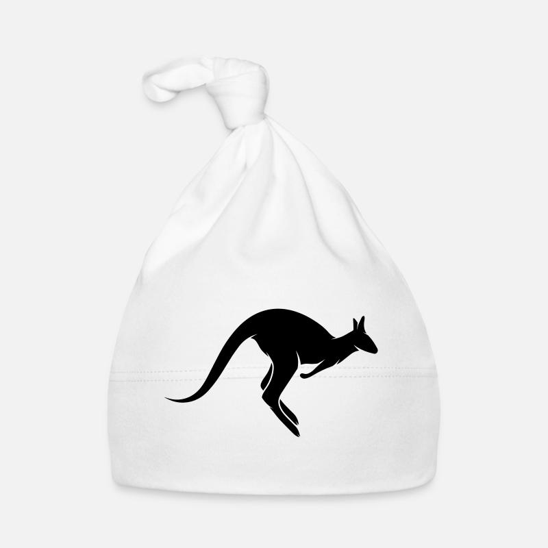 A hopping kangaroo - Organic Baby Cap - white