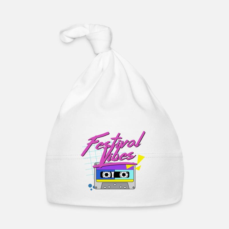 festival vibes - Bonnet bio Bébé - blanc