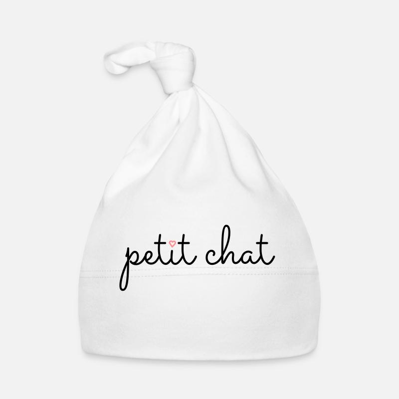 « Petit chat » – Le petit chat - Bonnet bio Bébé - blanc