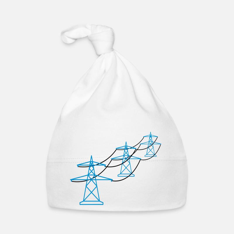 row pattern many track electricity mast power pole ele Organic Baby Cap