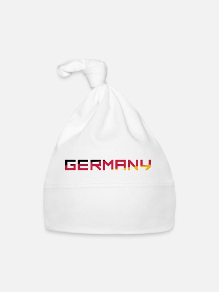 Équipe Allemagne Allemagne Couleurs Noir Rouge Or G - Bonnet bio Bébé - blanc - Devant