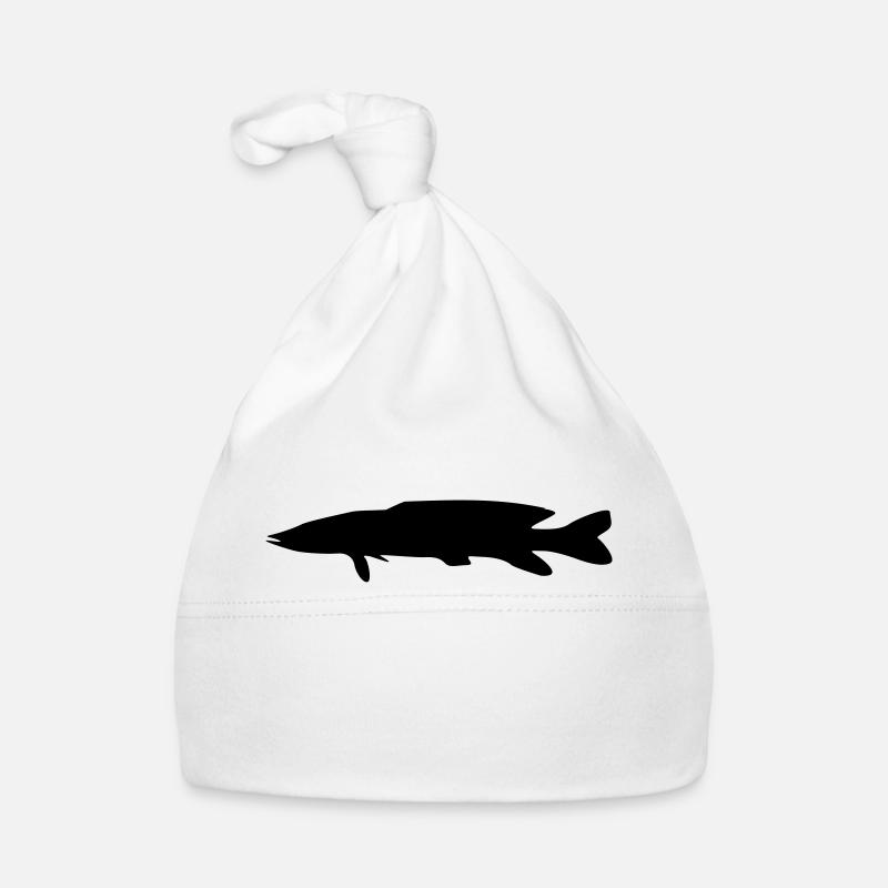 fish pike silhouette Organic Baby Cap