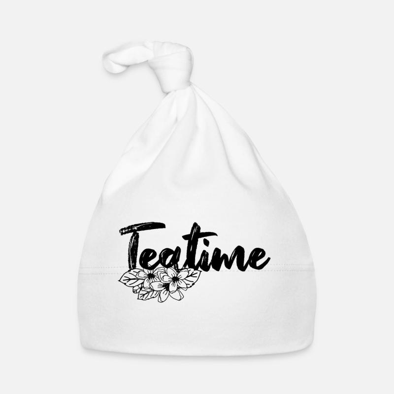 Teatime Teeblätter Teetrinker Motto Baby Bio-Mütze