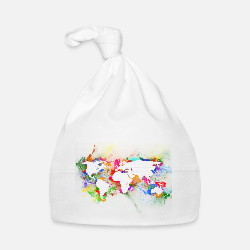 WORLD MAP abstract Organic Baby Cap