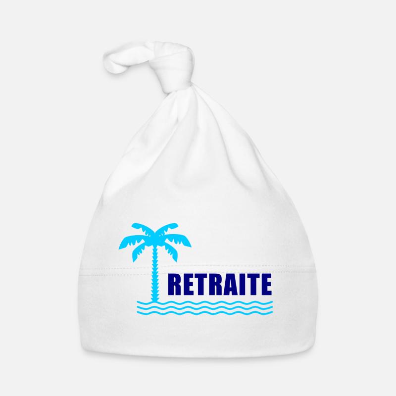 RETRAITE. BONNE RETRAITE. JOYEUSE RETRAITE - Bonnet bio Bébé - blanc