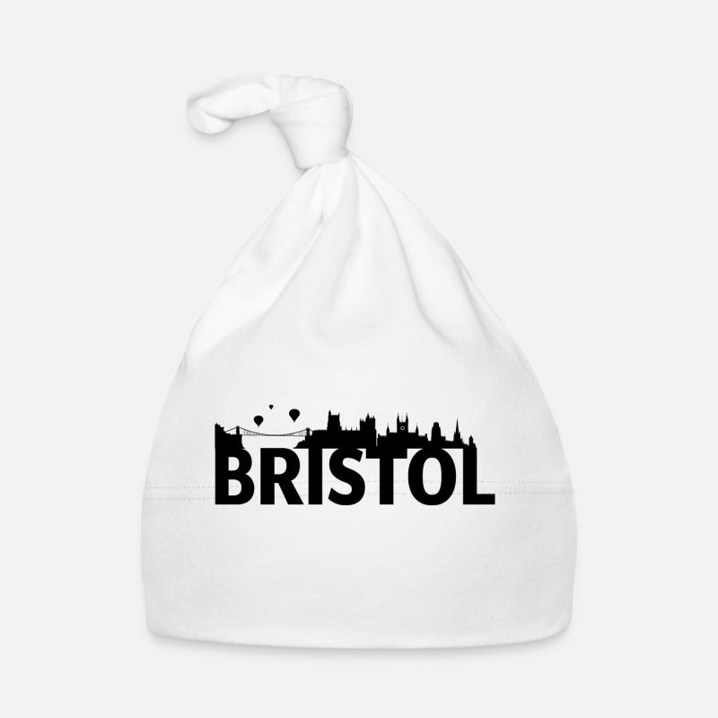 Bristol Angleterre capitale Skyline UK - Bonnet bio Bébé - blanc