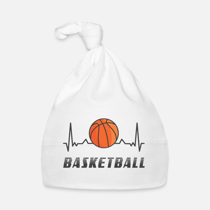 Basketball Herzfrequenz Design - Baby Bio-Mütze - Weiß