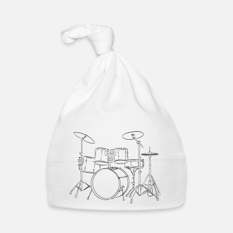 Hand-Drawn Drums Organic Baby Cap