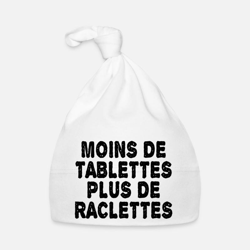 moins de tablettes plus de raclettes - Bonnet bio Bébé - blanc