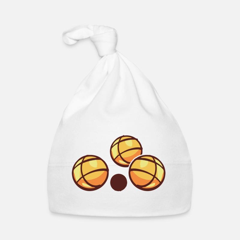 Boules de boules pour joueurs de pétanque - Bonnet bio Bébé - blanc