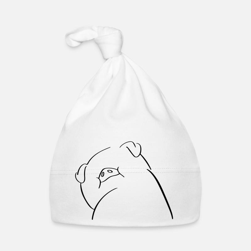 Pig Line Art - Minimalist Organic Baby Cap