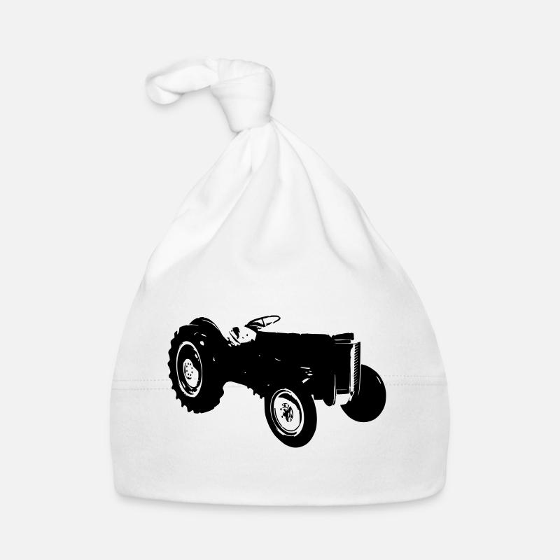 old tractor old tractor - Organic Baby Cap - white