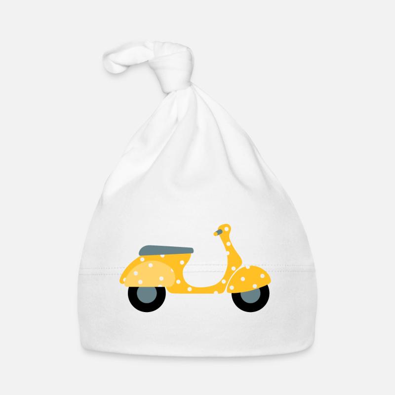 Roller Dots gelb Muster Punkte Urlaub Sommer Fun Baby Bio-Mütze