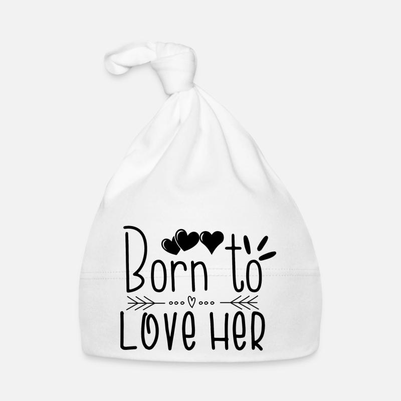 Né pour l’aimer - Bonnet bio Bébé - blanc