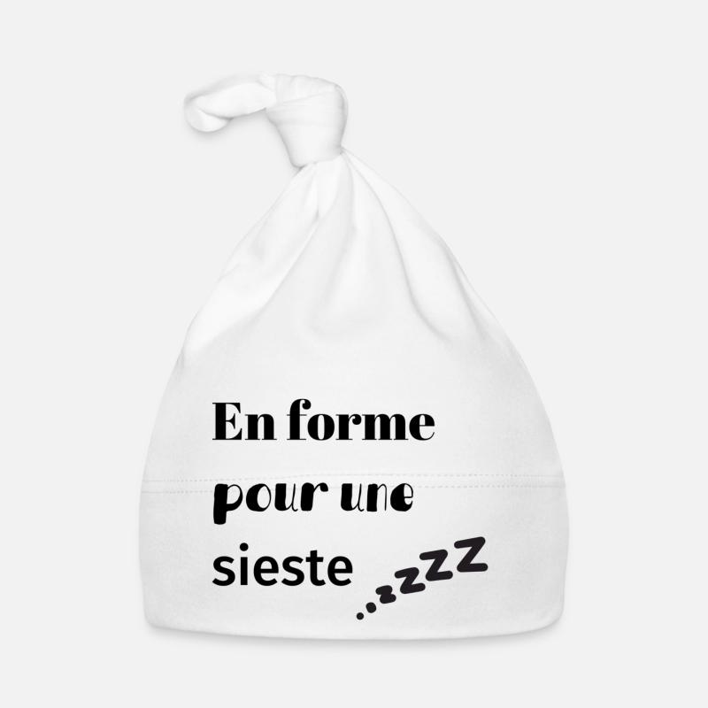 En forme pour une sieste - Bonnet bio Bébé - blanc
