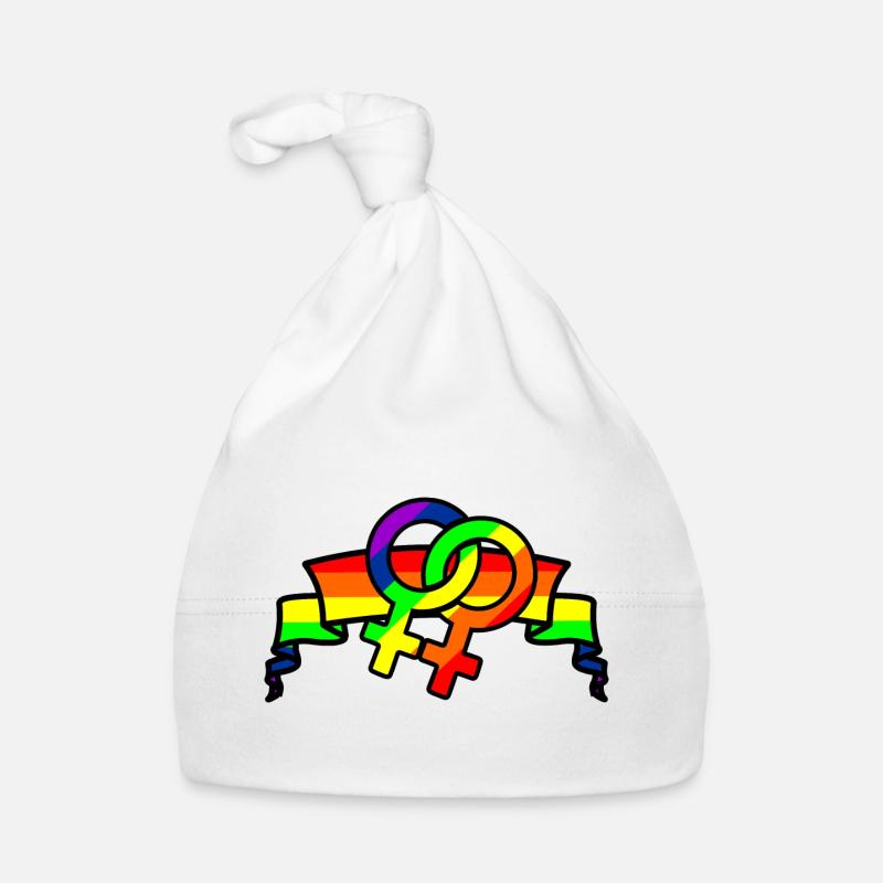 Regenbogen lesbies stolzes Logo Baby Bio-Mütze