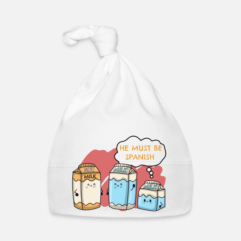 Vegan Vegetarier Sojamilch Soy Spanisch I Geschenk Baby Bio-Mütze