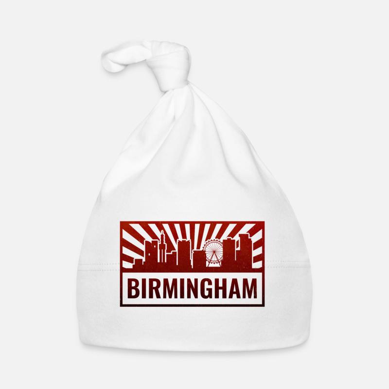 Birmingham Skyline Silhouette Organic Baby Cap