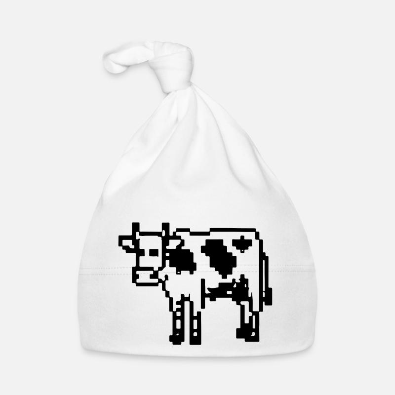 Idée cadeau Cow Pixel Pixel Cow Bonnet bio Bébé