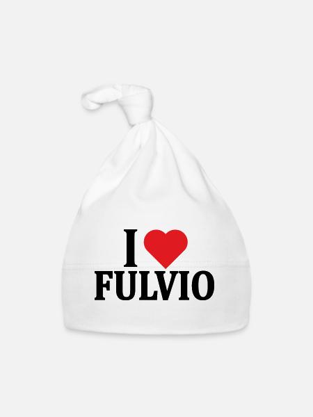 t-shirt I love Fulvio t-shirt gift idea - Organic Baby Cap - white - Front