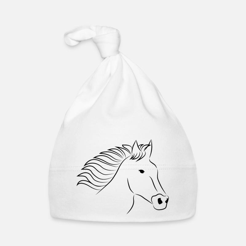 Pferd Pferdekopf schwarz Baby Bio-Mütze