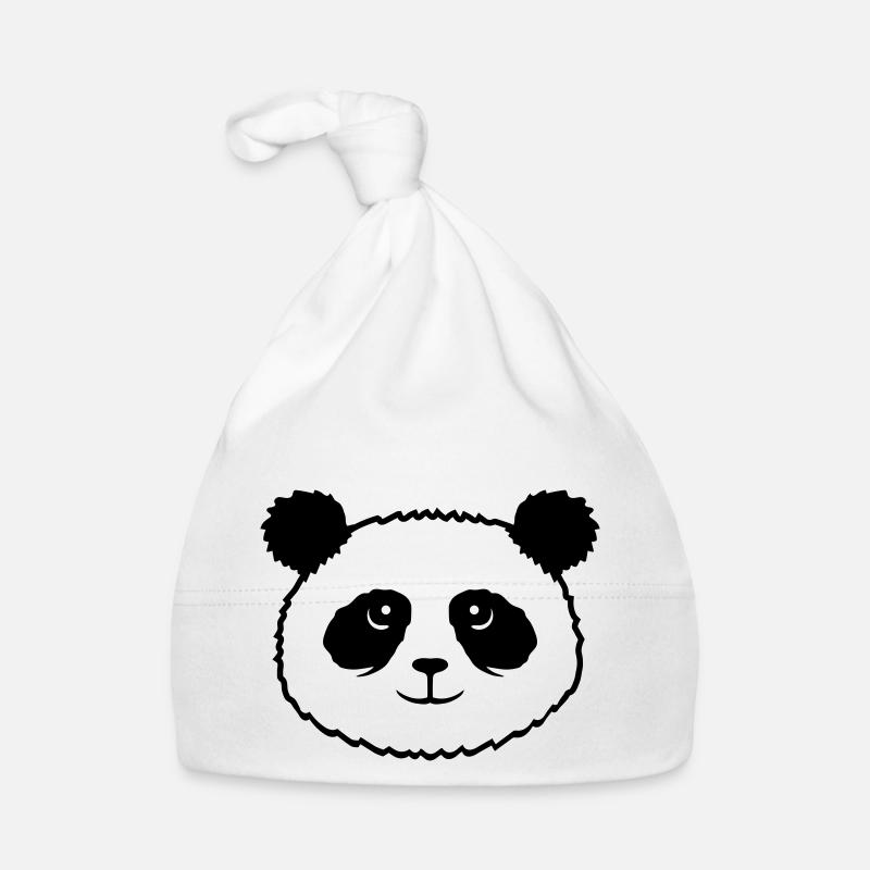 Panda Bear Face Cute Head Cute Smile Cute Nice Organic Baby Cap