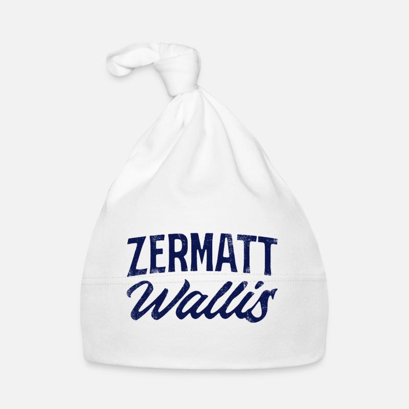 Zermatt Wallis Alpine Script Baby Bio-Mütze