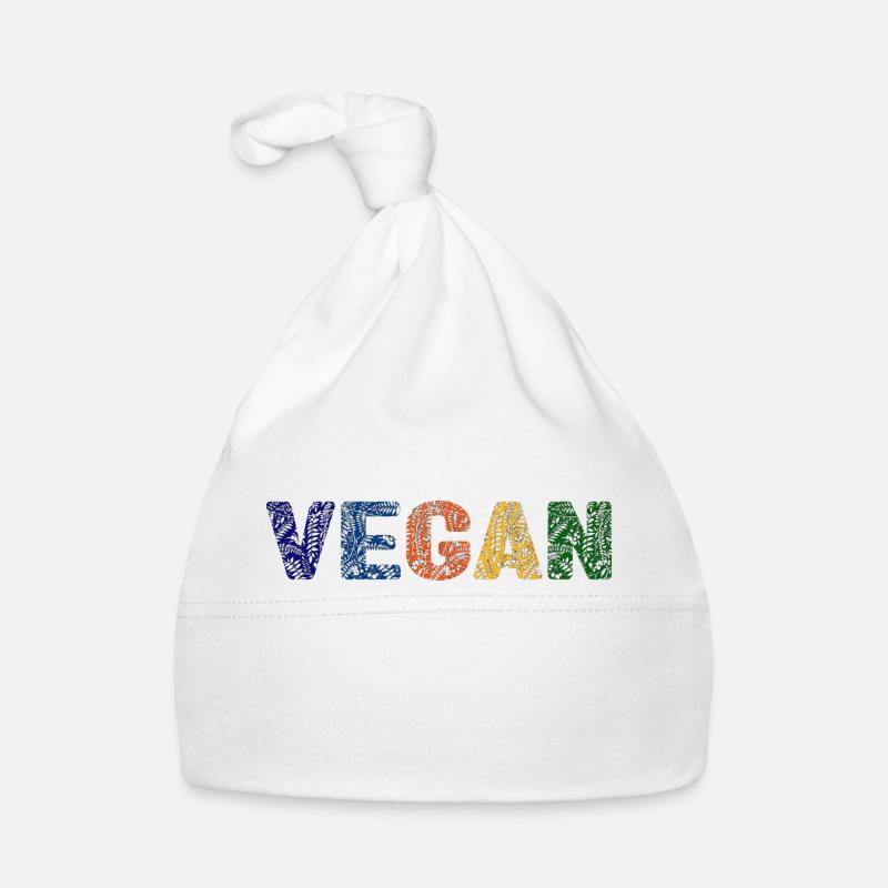 Vegan pattern - primary colors Organic Baby Cap