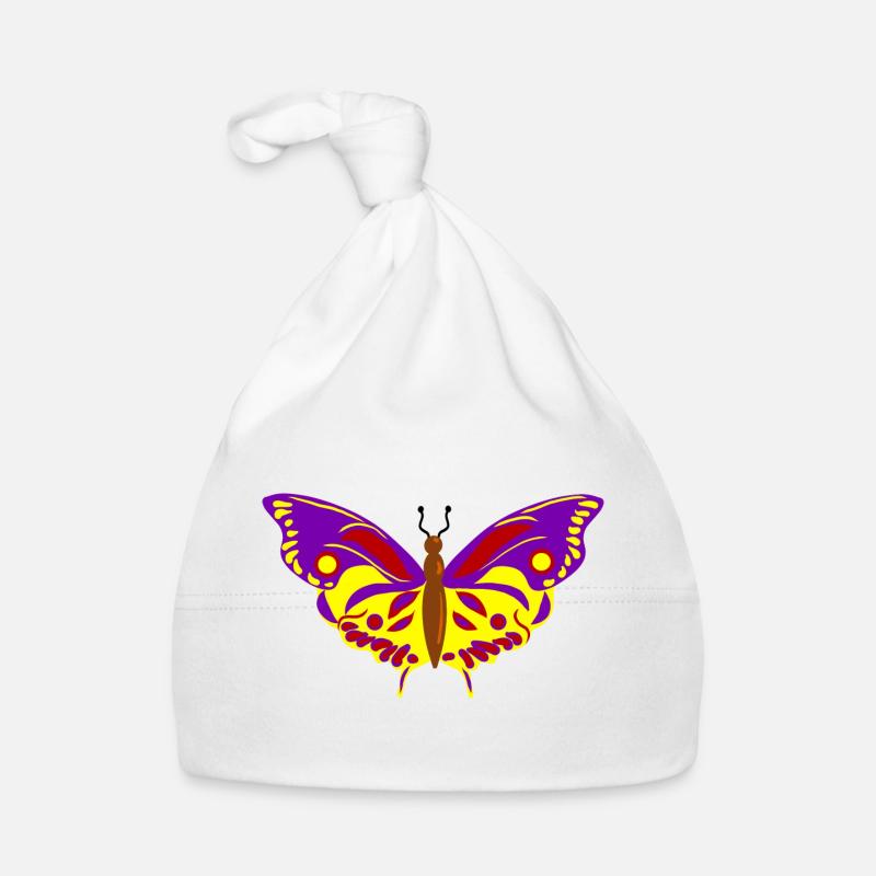 Vol de Papillon multicolore Bonnet bio Bébé
