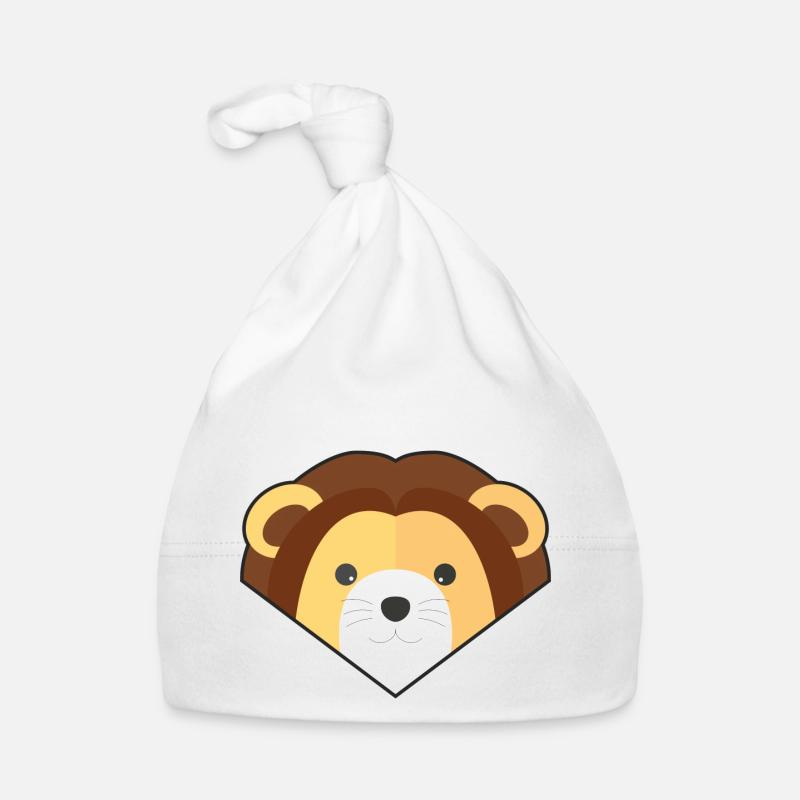 Lion simple mignon - Bonnet bio Bébé - blanc