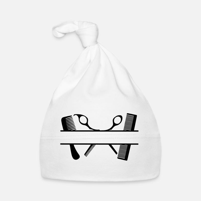 Bannière de texte à deux peignes et ciseaux Bonnet bio Bébé