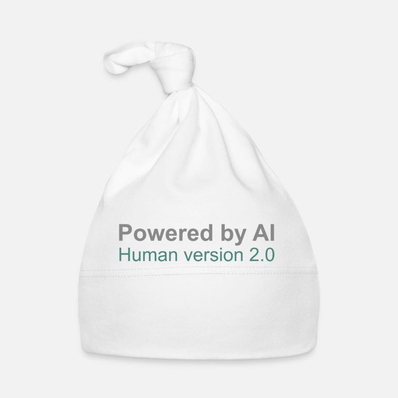 Powered by AI: Human Version 2.0 - Baby Bio-Mütze - Weiß