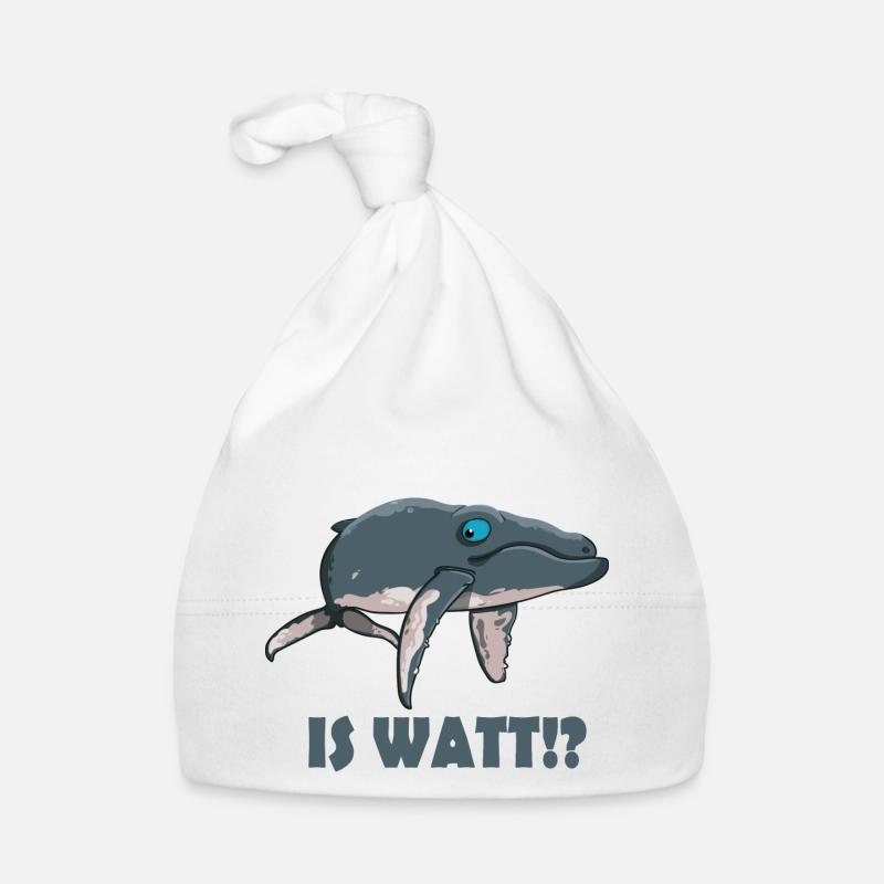 Is Watt Wal - Baby Bio-Mütze - Weiß