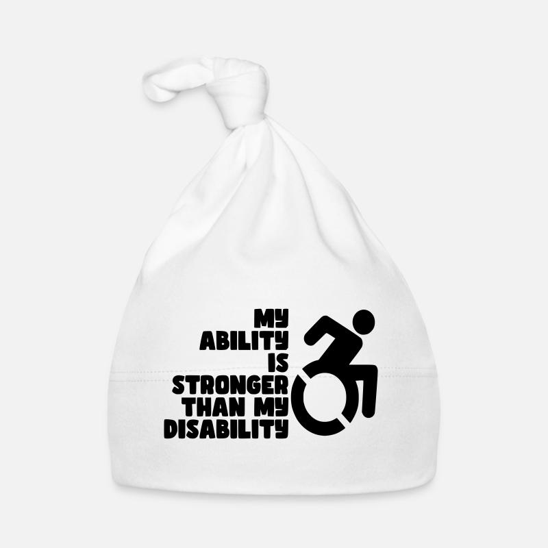 Mes capacités sont plus fortes que mon handicap # - Bonnet bio Bébé - blanc