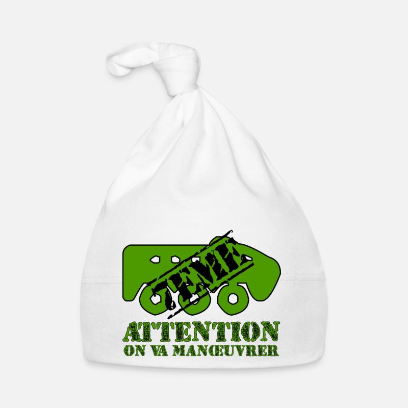 Attention on va manœuvrer - Bonnet bio Bébé - blanc