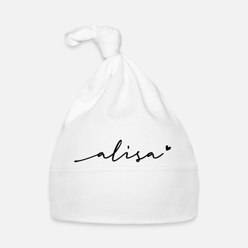 Alisa Cursive Name Organic Baby Cap